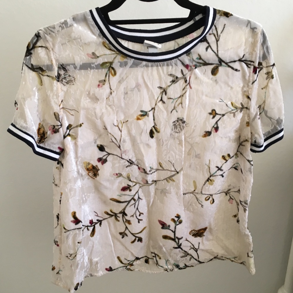 Sheer floral blouse